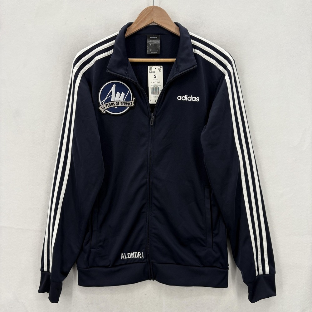 Adidas Jacket Mens Small Blue E 3S TT TRIC Track Top 3 Stripes NWT DU0445
